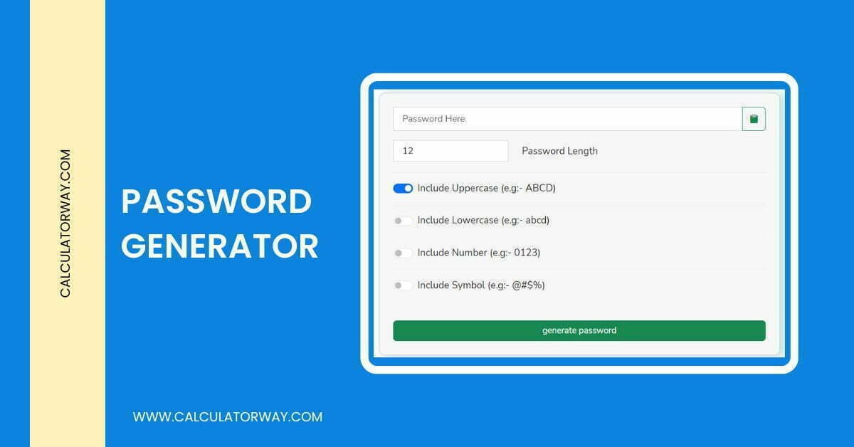 Password Generator - Calculatorway