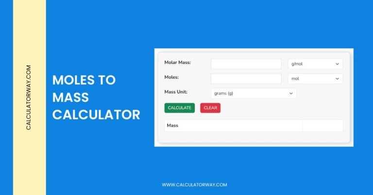 moles to mass calculator