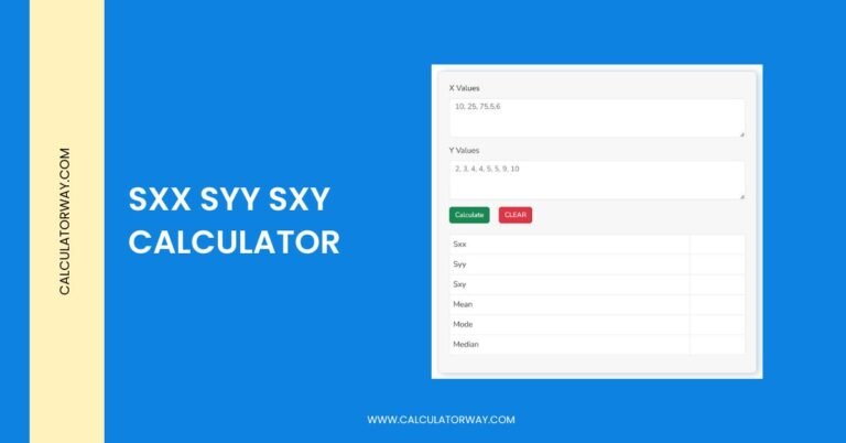 sxx syy sxy calculator