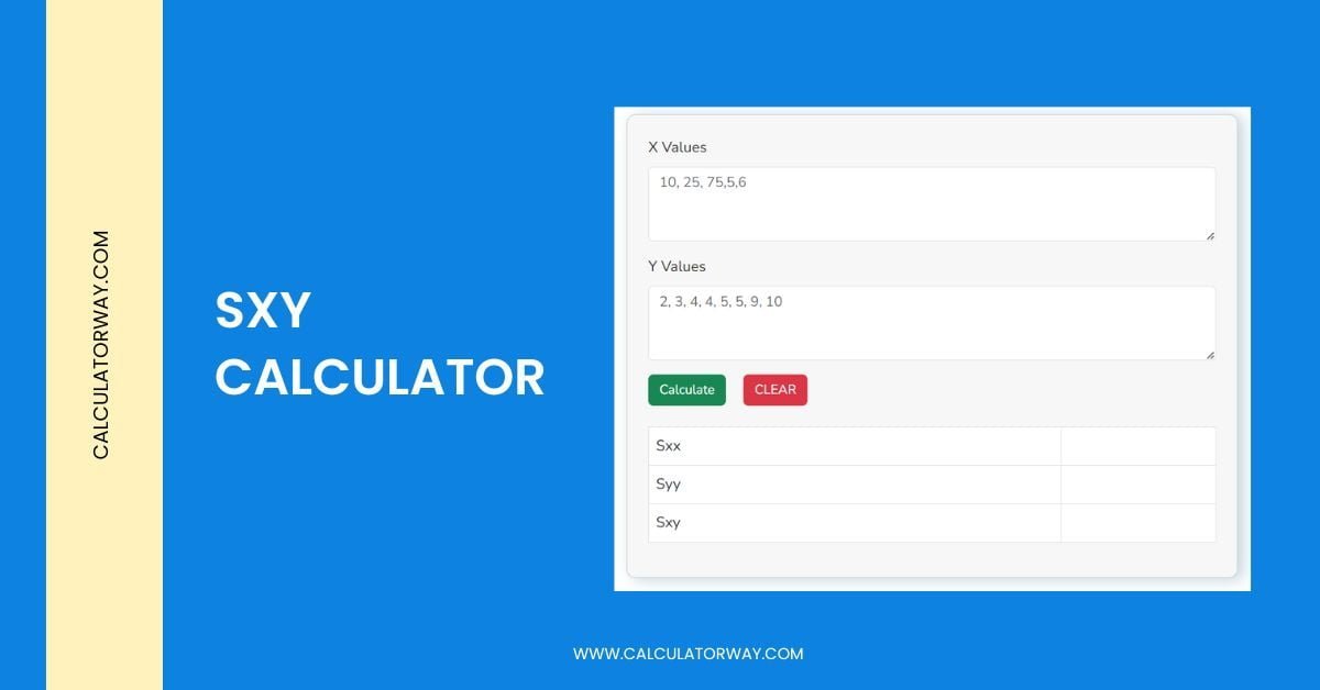 Sxy Calculator for linear regression - Calculatorway