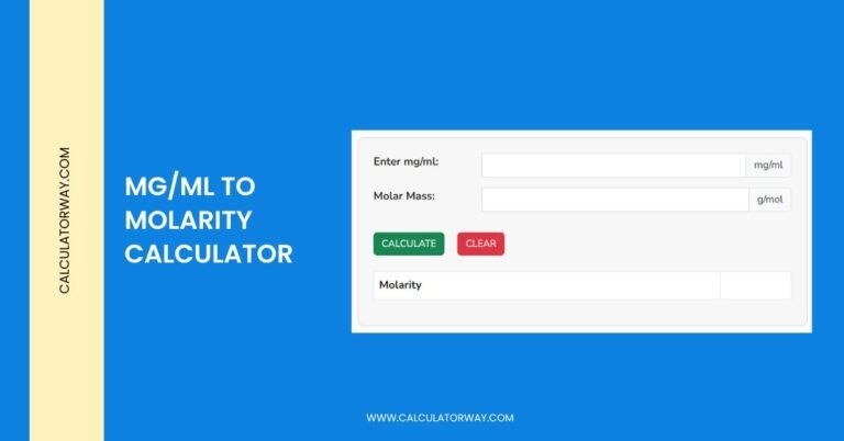 mg/ml to molarity calculator