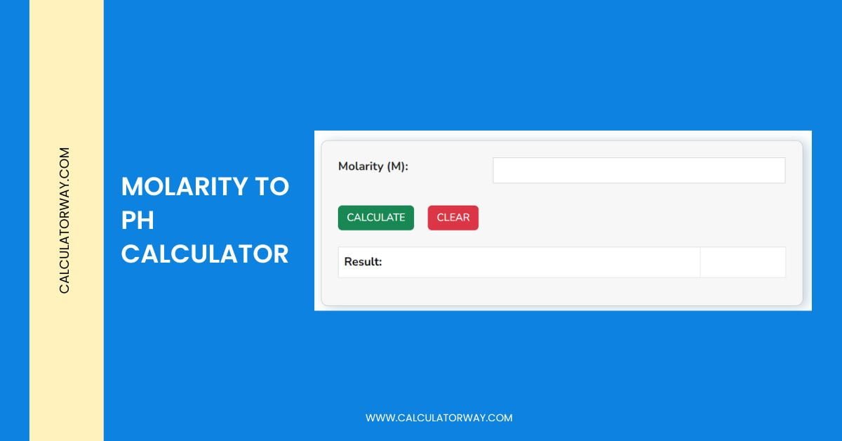 Molarity To Ph Calculator Calculatorway