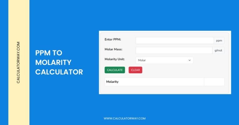 ppm to molarity calculator